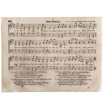 1865 Sing Praises Victorian Sheet Music Small Page Rare Happy Voices PCBG15A - £19.66 GBP