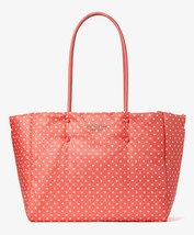 Kate Spade everything puffy Dots large tote Nylon Shopper ~NWT~ Peach - £139.24 GBP