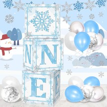 Winter Onederland 1St Birthday Balloon Boxes Decorations 3Pcs One Let It Snow Bl - £23.71 GBP