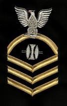 Usn Rating Badge Male Omc Opticalman GOLD/BLACK E-7 New Old Stock - $9.99