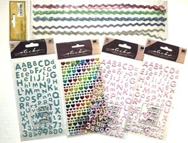 Sticko Hearts, Borders &amp; Fonts  Scrapbooking Stickers 5 Pack Lot Embellishments - £6.29 GBP
