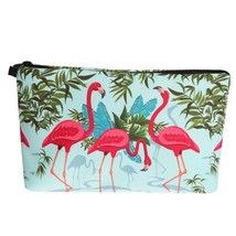 N cosmetic bag fashion women brand makeup bag heat transfer printing flamingos cosmetic thumb200