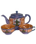 Vintage Lusterware Teapot and Tea Cups Hand Painted in Japan - £47.47 GBP
