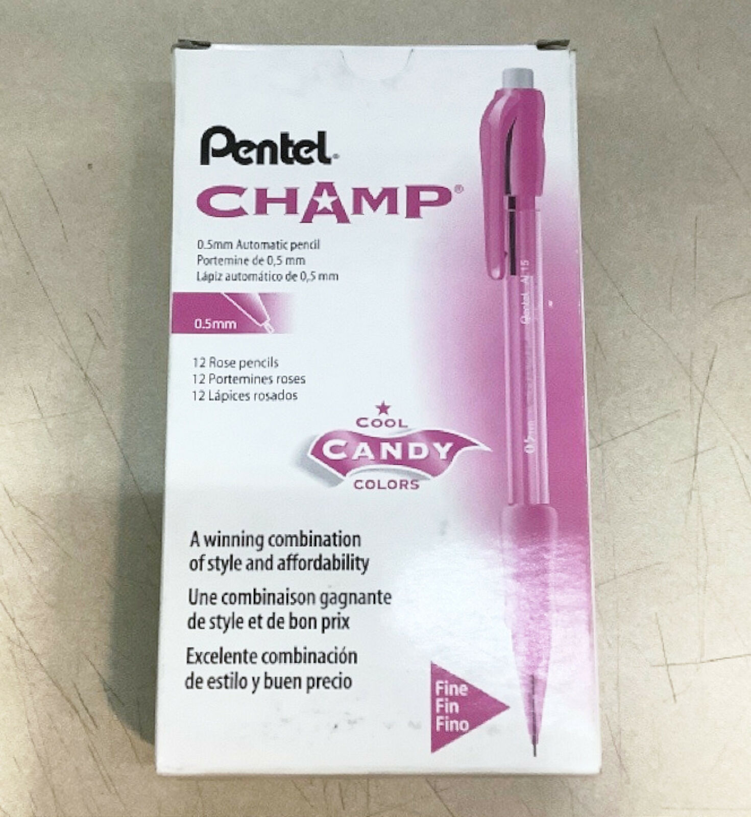 NEW Pentel Champ 12-PACK 0.5MM Automatic Pencil Rose AL15B Cool Candy Colors - $15.94