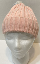 Hannah Anderson Womens Beanie Winter Hat Pompom Pink Stretch Large - $14.58