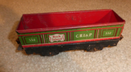 Vintage O Scale Marx Tin Litho Rock Island CRI&amp;P 552 4 Wheel Gondola Car - £14.01 GBP