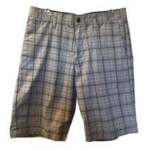 Volcom Corpo Class Mens Plaid Bermuda Skater Shorts Waist 31 Gray Black Designer - £11.43 GBP