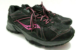 Saucony Excursion TR7 Womens Sz 10  Sneakers Shoes Black And Pink Trail Running - £41.25 GBP