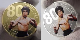 Bruce Lee Gold &amp; Silver Plated Coins  (80 yrs Commemorative Coins) - £11.72 GBP
