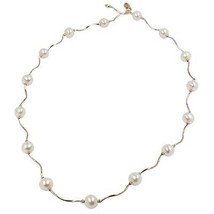 14KT Yellow Gold Freshwater Cultured Pearl Necklace - £483.29 GBP