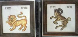Lanarte 33432 + 33428 Counted Cross Stitch New Kits Zodiac Leo Lion Aries Ram  - £31.57 GBP