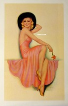 VINTAGE WILTON WILLIAMS VICTORIAN PIN-UP GIRL POSTER! RED ROSE PHOTO PIN... - $7.84