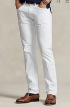 Polo Ralph Lauren Men 36 Varick Slim Straight Jeans 36x30 True White Stretch NWT - $58.20