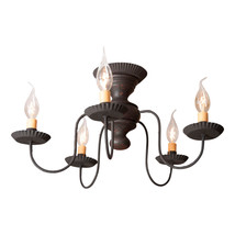 Irvin&#39;s Country Tinware Thorndale Ceiling Light in Hartford Black over Red - $366.25