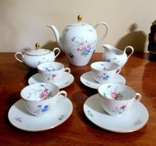 Vintage Seltmann Weiden Bavaria Liane 13 Piece Gold Rimmed Porcelain Tea Set - £93.41 GBP