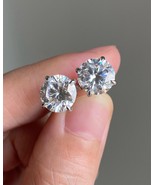 Round Diamond Solitaire Stud 925 Sterling Silver Earring 925 Silver Stud... - $347.12 CAD