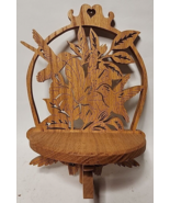 Vintage Solid Wood Laser Cut Hummingbird Figurine Shelf - $565.28 MXN