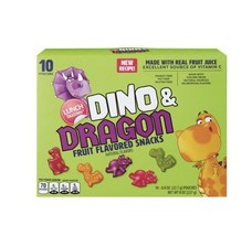 LUNCH BUDDIES Dino &amp; Dragon Shaped Fruit Flavored Snacks, 10 count 2 pk - $12.99
