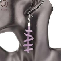 UKEBAY New Purple Punk Drop Earrings Women Handmade Rubber Jewelry 6 Colors Desi - £6.56 GBP