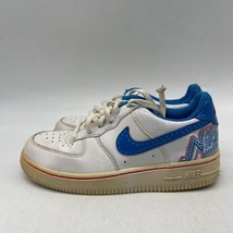 Nike Air Force 1 314193-145 Boys White Blue Lace Up Sneaker Shoes Size 13C - £15.63 GBP