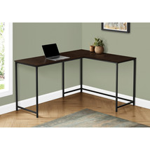 Monarch Specialties 58 in. Metal Corner Computer Desk Espresso Top - Black - $232.46