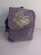Butterfly Backpack Purple Beaded Sequin Small Adjustable Lavender Gift S... - £19.59 GBP