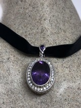 Vintage Amethyst Weißer Saphir Original Edelstein Anhänger - £146.75 GBP