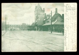Vintage Paper Postcard UDB 1909 Cancel C&amp;O Railroad Station Newport News VA - £10.26 GBP