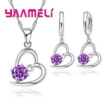 Hot Sale 925 Silver Bridal Wedding Jewelry Set for Women Heart CZ Crystal  Engag - £17.13 GBP