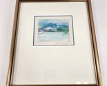 Original Watercolor Lanscape Turnbull Artist Signed Framed Blue Green Small - £76.51 GBP