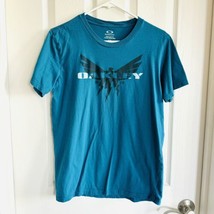 Men&#39;s Oakley Tee Teal Blue Regular Fit Eagle Sz Small - £9.27 GBP