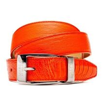Alessio Genuine Ostrich Leg Exotic Belt Orange image 3