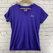 Under Armour T Shirt Womens Sz M Heat Gear Semi Fitted Purple - £11.59 GBP