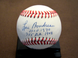 LOU BOUDREAU HOF 1970 .355 B.A. 1948 INDIANS SIGNED AUTO VTG HOF BASEBAL... - £157.24 GBP