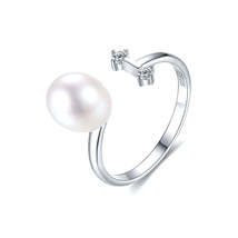 S925 Sterling Silver Pearl Open Plain Ring - $39.90