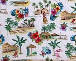 Cotton Beach Tropical Vacation Summer Resort Fabric Print by the Yard D3... - £10.18 GBP