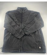 Ski Doo Fleece Jacket Mens Small Gray Black Full Zip Warm Sno Gear Warm ... - $74.62 CAD
