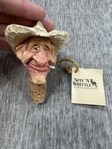 Vintage Spit N Whittle Bottle Stopper Loop Leg Luther Cowboy Cork Signed... - $29.69