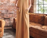 Ces Femme V-Neck Sleeveless Wide Leg Jumpsuit Mustard - $50.00