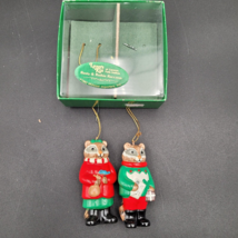 VTG 1983 Lynns Kin Of Cannon Falls Hollow &quot;Rusty &amp; Ruthie Raccoon&quot; Xmas Ornament - £7.72 GBP
