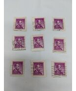 Lot Of (9) Abraham Lincoln 4cent Used Postage Stamps - $441.92 MXN