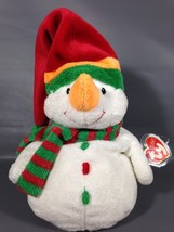 Ty Pluffies MELTON Snowman Bean Bag Pluffy Xmas Winter Soft Tylux Toy 2003  - £14.08 GBP