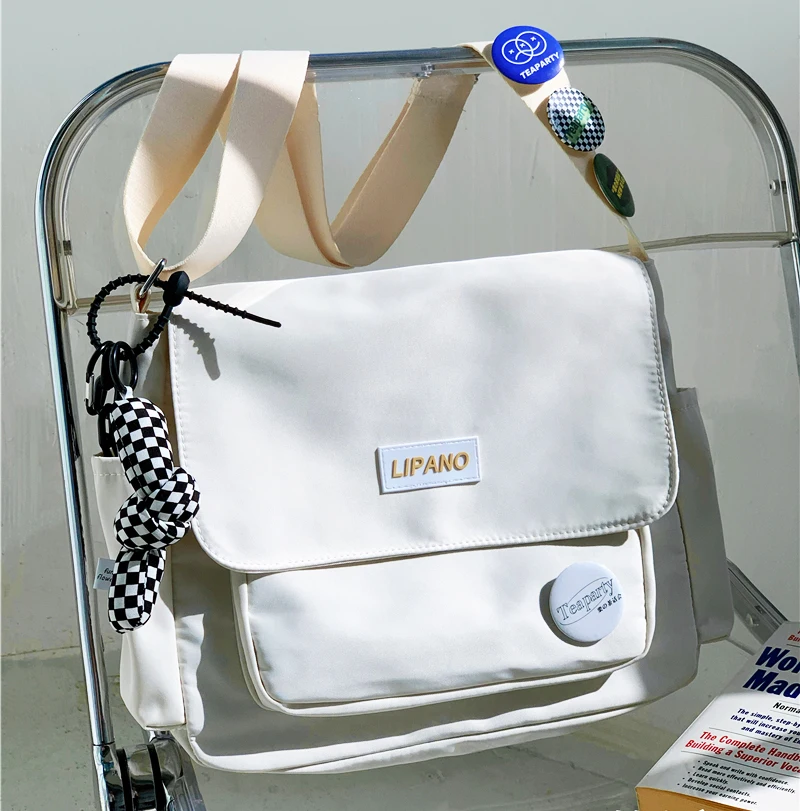 Waterproof Nylon Messenger Bag For College Students Casual Shoulder Bag ... - $18.06