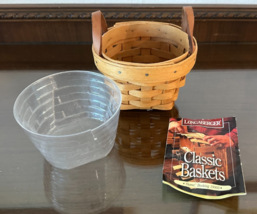 Longaberger 1997 Thyme Booking Basket with Leather Handles With Protecto... - $13.36