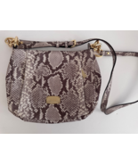 Michael Kors Hallie Dark Sand Python Snakeskin Crossbody Handbag Purse - $1,634.27 MXN