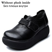 Spring Women Shoes Handmade Leather Women Flat Platform Shoes Thick Bottom Platf - £63.64 GBP