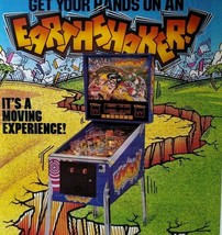 Earthshaker Pinball Flyer Original Vintage NOS 1989 Game 8.5&quot; x 11 Retro Vintage - £22.83 GBP