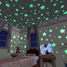 100 Pcs Luminous Star Stickers, Wall Stickers for Bedroom, Living Room - £15.31 GBP