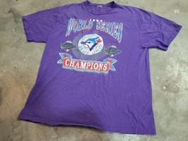 Vintage Toronto Blue Jays 1992 World Series Purple Champion T-Shirt Men ... - £14.94 GBP