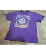 Vintage Toronto Blue Jays 1992 World Series Purple Champion T-Shirt Men ... - £14.70 GBP
